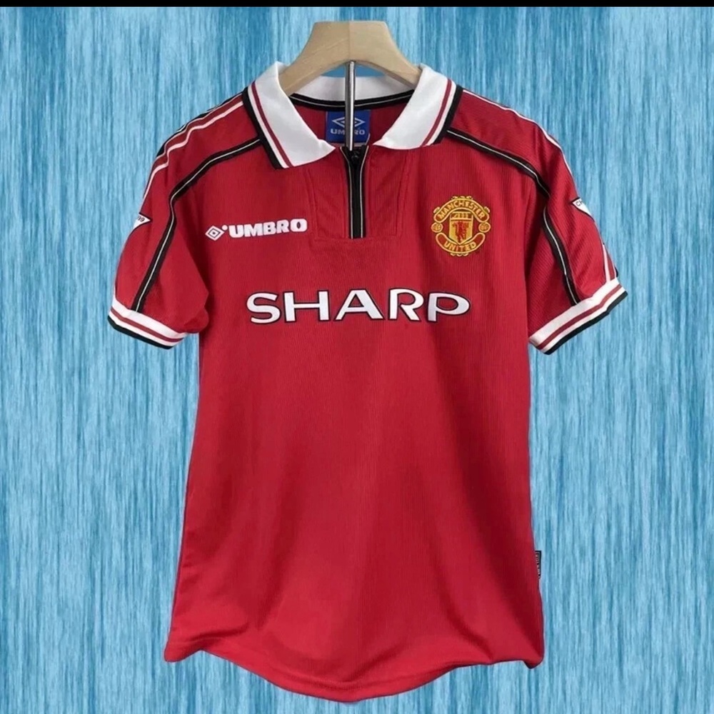 Umbro Red and White Manchester United Jersey